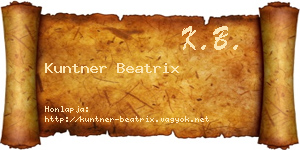 Kuntner Beatrix névjegykártya